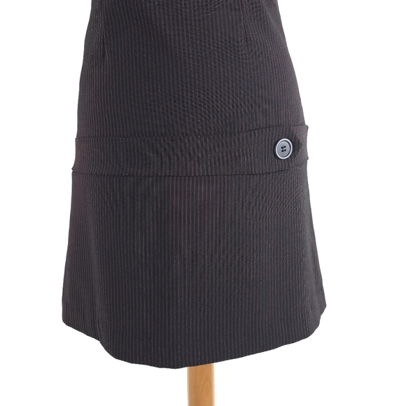 View Red Pin stripe mini dress made in the usa - Picture 4 of 16